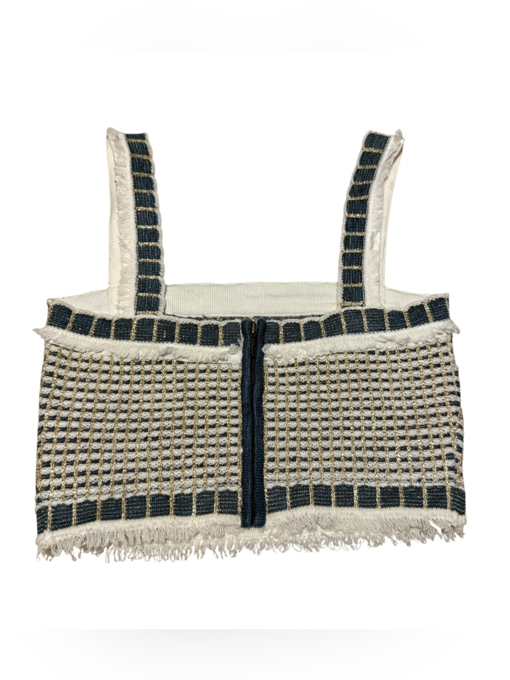 Paola Bernardi Fran Tweed Crop Top Size Small - Picture 3 of 6